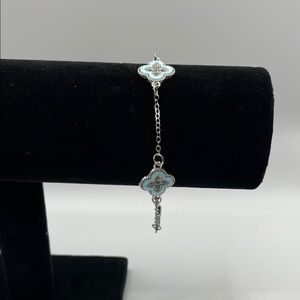 Elegant Silver and Blue Bracelet